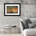 Piano on the Beach at Sunset Wall Art