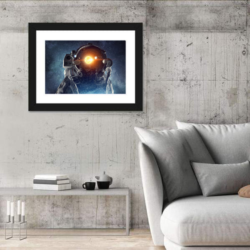 Astronaut Helmet with Solar System Wall Art