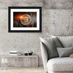Golden Bitcoin Closeup Wall Art
