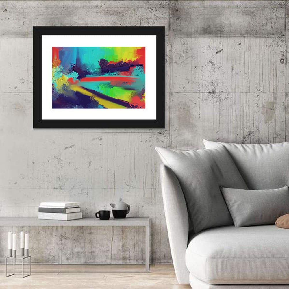 Vibrant Abstract Color Study Wall Art in a room, landscape