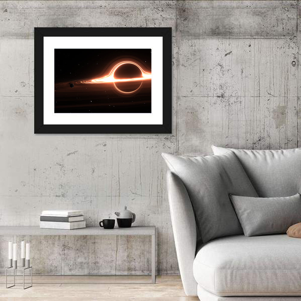 Planet Orbiting The Giant Black Hole Wall Art
