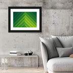 Green Chevron Geometric Abstract Wall Art