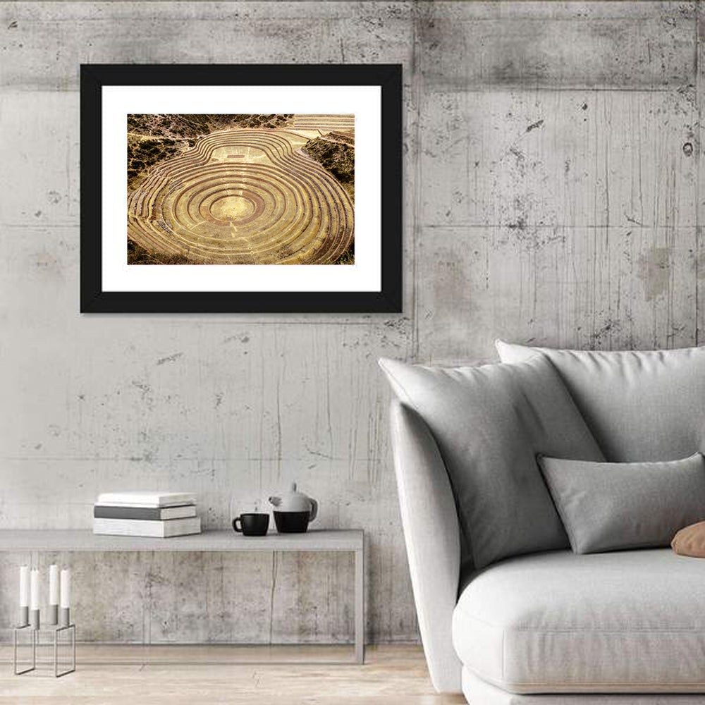 Moray Terraces, Maras Peru Wall Art in a room, landscape