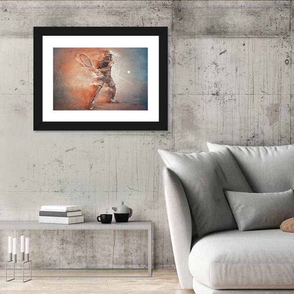 Tennis Player in Motion Wall Art