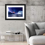 Hidden Moon Over Alien Sea Wall Art