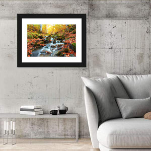 Autumn Stream In Forest Wall Art