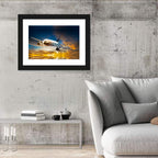 Jet Over Golden Cloudscape Wall Art
