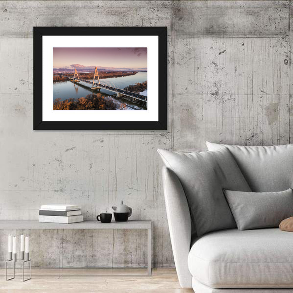 Megyeri Bridge at Dusk Wall Art