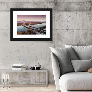 Megyeri Bridge At Dusk Wall Art