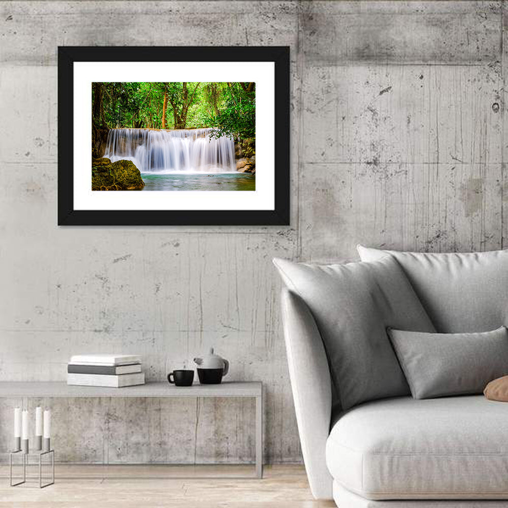 Huai Mae Khamin Waterfall, Jungle Canopy Wall Art in a room, landscape