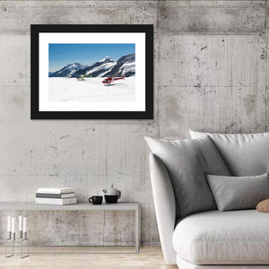 Sightseeing Helicopters On Aletsch Glacier Wall Art