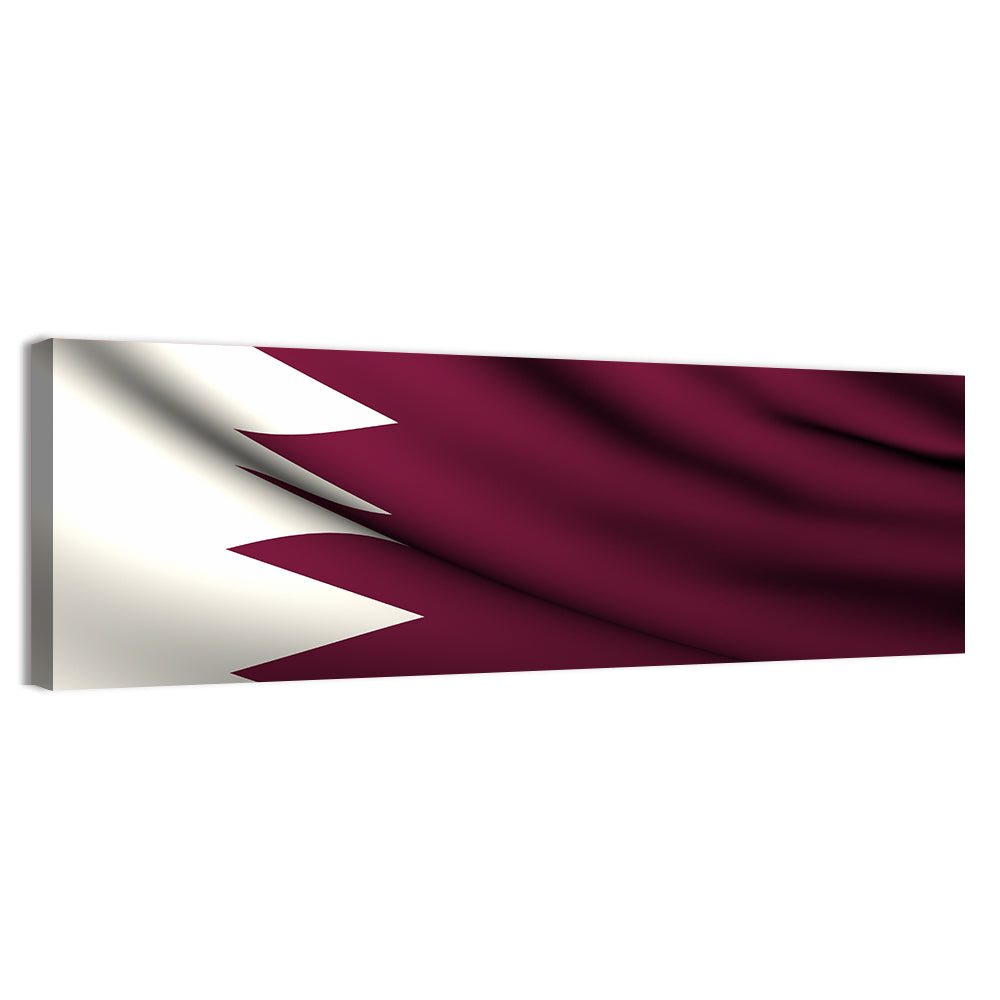 Waving Qatar Flag Wall Art
