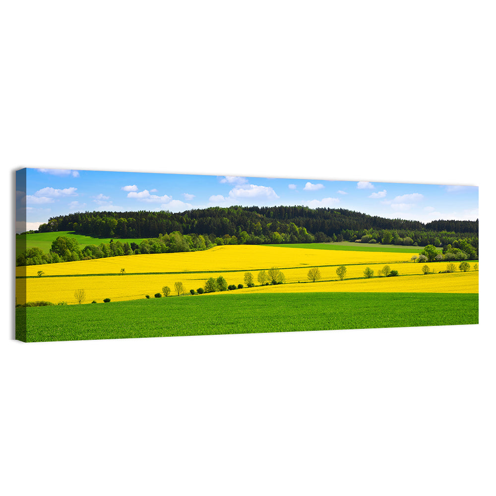 Spring Czech Countryside Landscape Wall Art, canvas print, panoramic