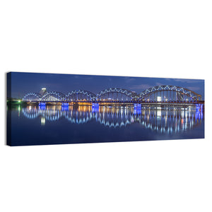 Riga Rail Bridge At Night Wall Art