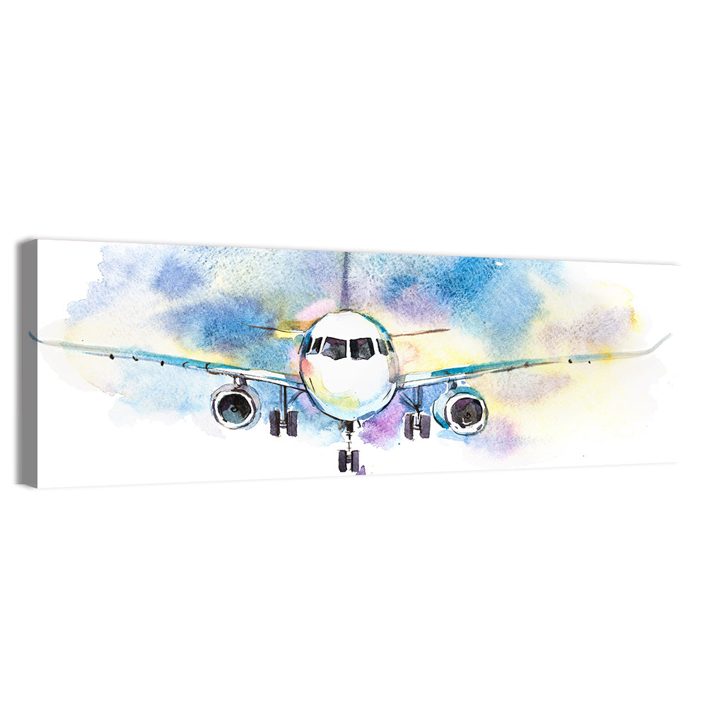 Symmetrical Airplane Watercolor Sketch Wall Art
