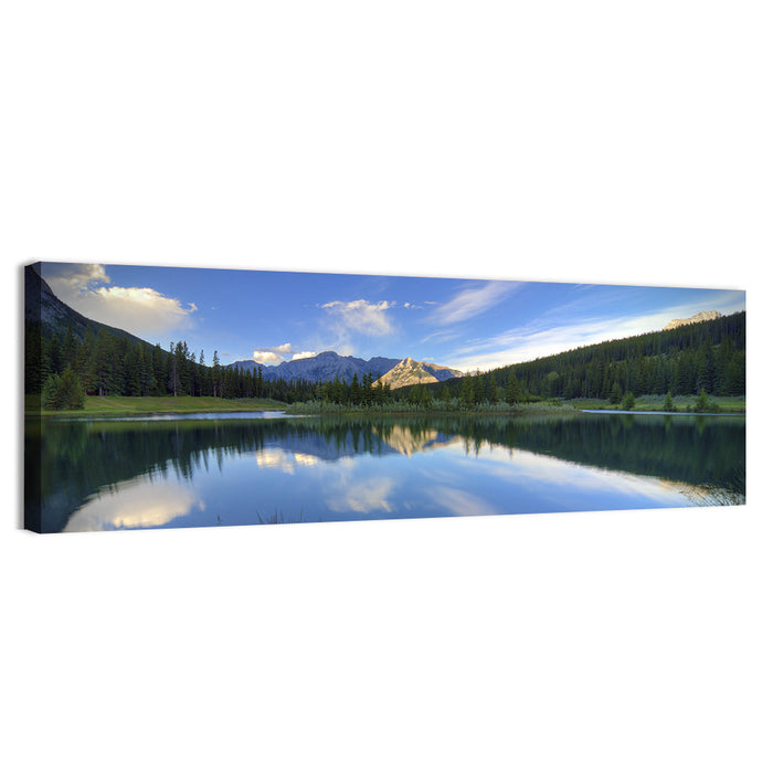 Cascade Ponds Reflection Banff Wall Art as a canvas print