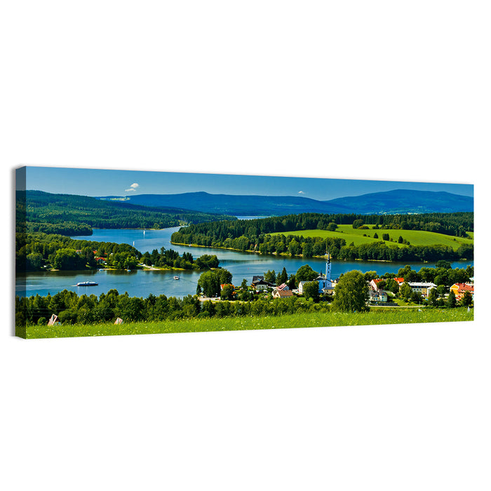 Frymburk Village Near Lipno Lake Wall Art as a canvas print