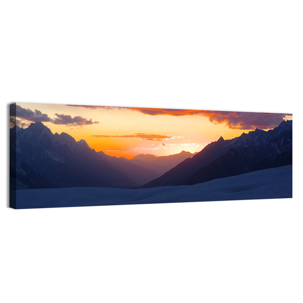 Hispar Pass Sunset Wall Art