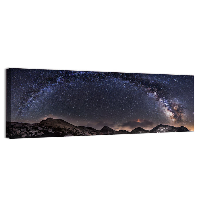 Milky Way Over Mountain Ridge Wall Art as a canvas print