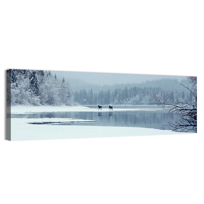 Foggy Lake Selbu Wall Art as a canvas print