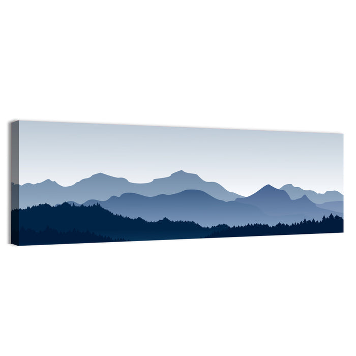 Blue Morning Mountains Wall Art as a canvas print
