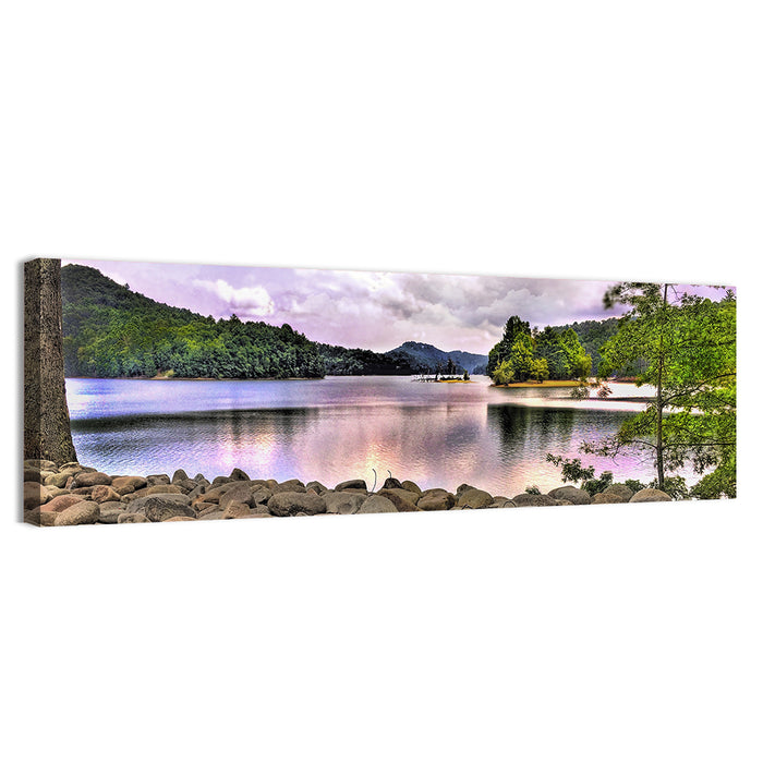 Glenville Lake Shoreline Wall Art as a canvas print