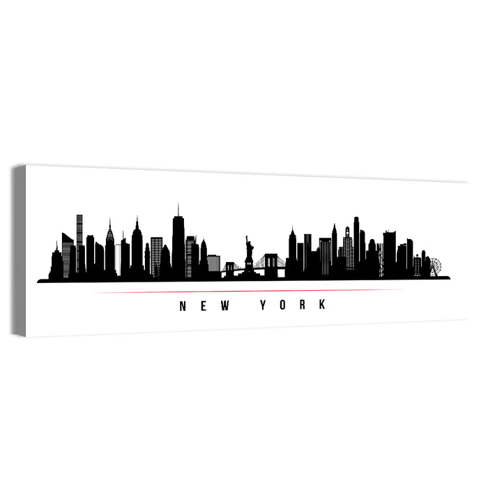 New York Skyline Silhouette Wall Art as a canvas print