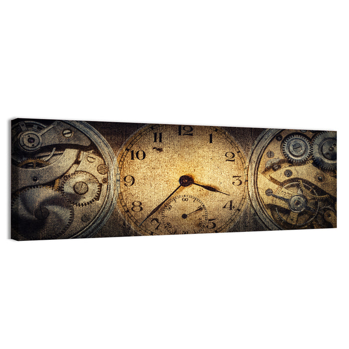 Antique Pocket Watch Mechanism Wall Art as a canvas print