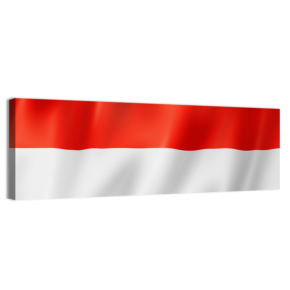 Indonesian Flag Waving Red and White Wall Art