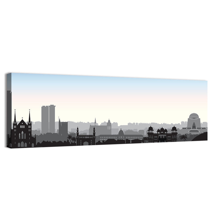Karachi Skyline at Dawn Wall Art as a canvas print