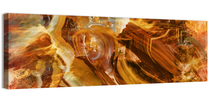 Golden Vortex Abstract Wall Art as a canvas print