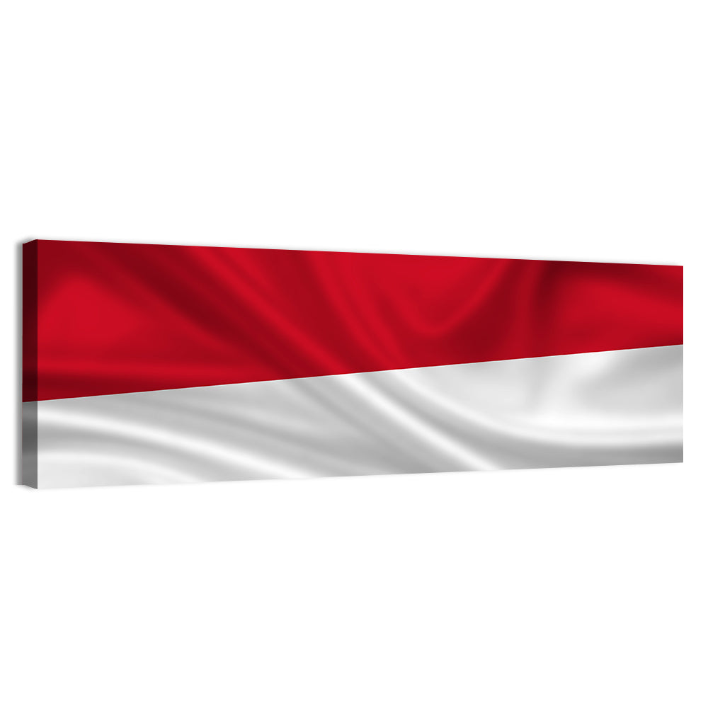 Indonesia Monaco Waving Flag Wall Art