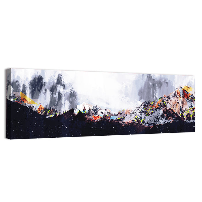 High-contrast Acrylic Mountains Wall Art as a canvas print