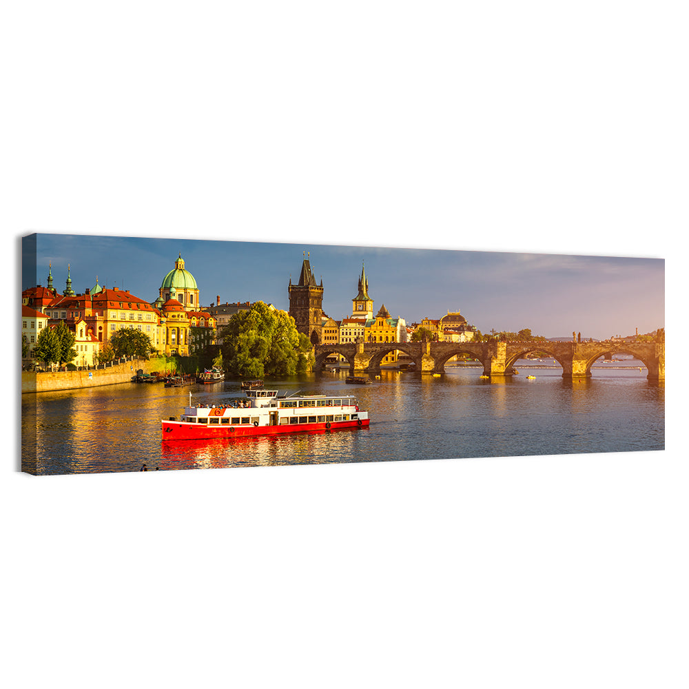 Charles Bridge at Golden Hour Wall Art