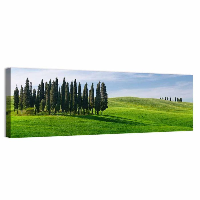 Tuscany Rolling Hills with Cypresses Wall Art as a canvas print