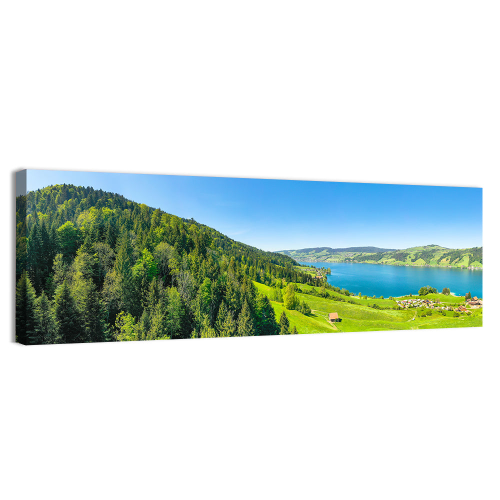 Aegerisee Lake, Switzerland Wall Art, canvas print, panoramic