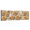 Gold Roses on Geometric Tiles Wall Art