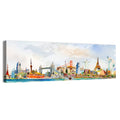 Watercolor World Landmarks Montage Wall Art