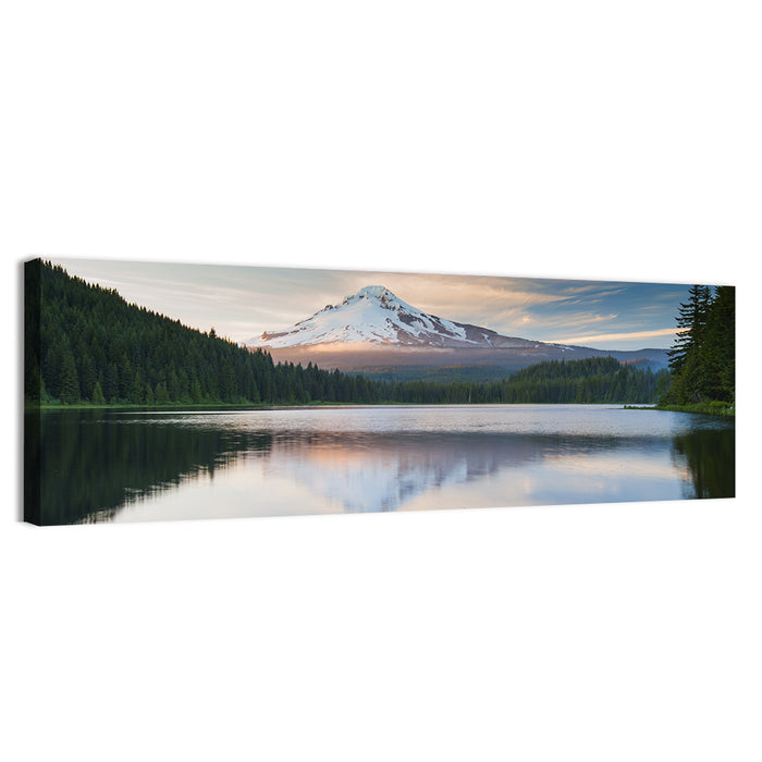 Mount Hood Over Trillium Lake Wall Art as a canvas print