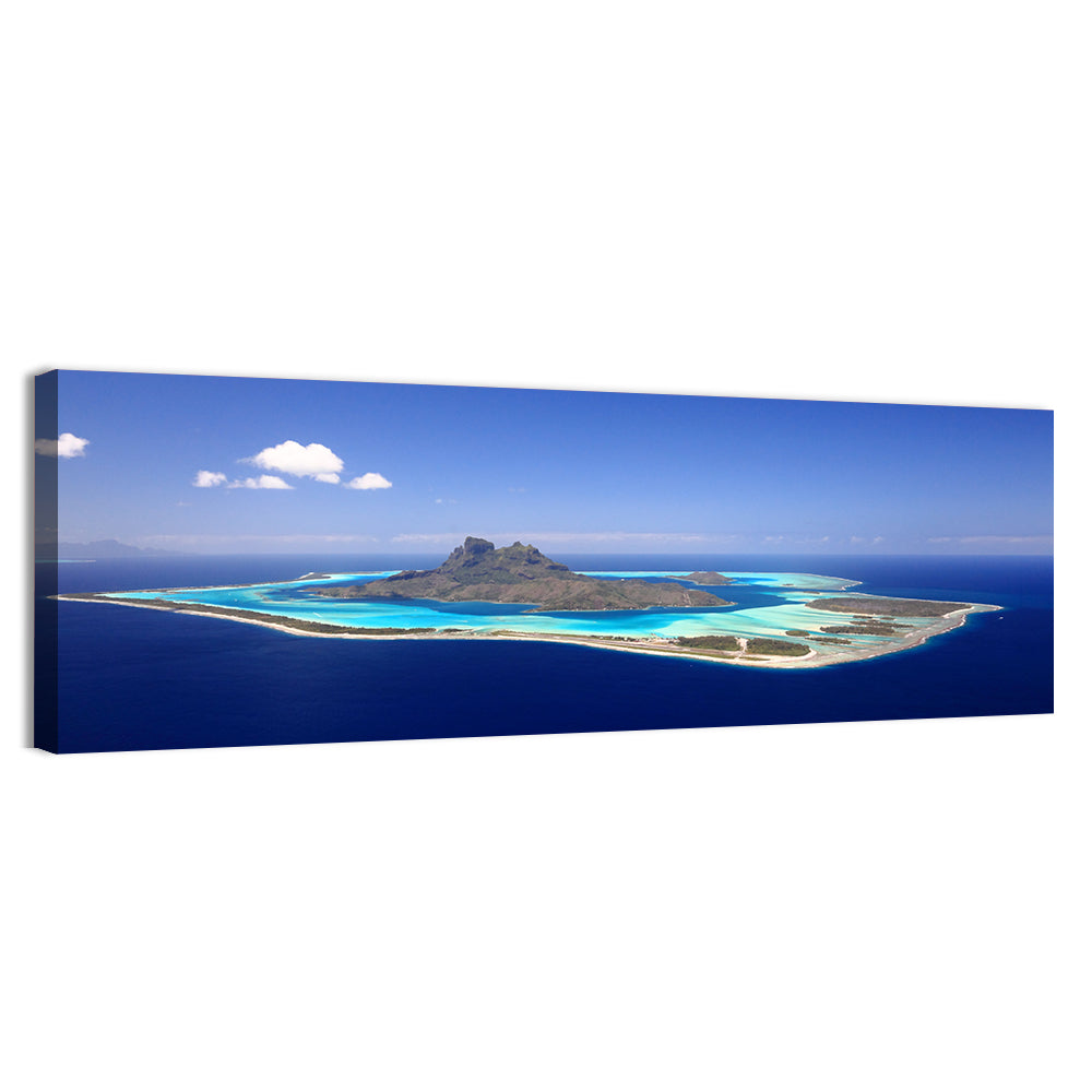 Bora Bora Turquoise Lagoon Wall Art, canvas print, panoramic