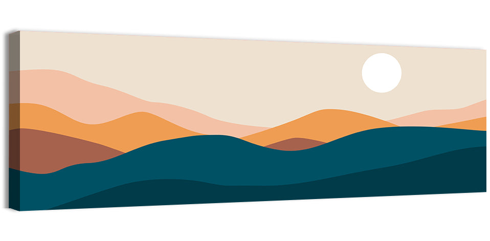 Mid Century Mountain Sunset Wall Art