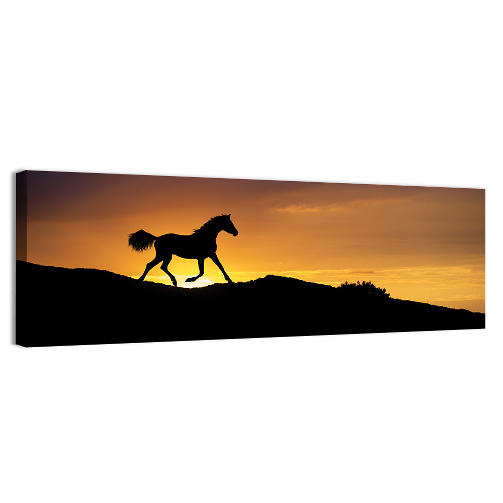 Running Horse Silhouette Wall Art