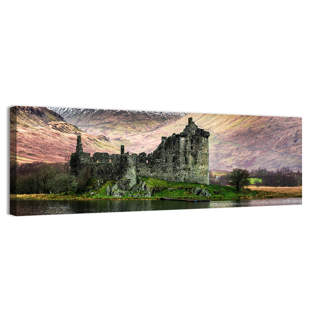 Kilchurn Castle in Winter, Loch Awe Wall Art, canvas print, panoramic
