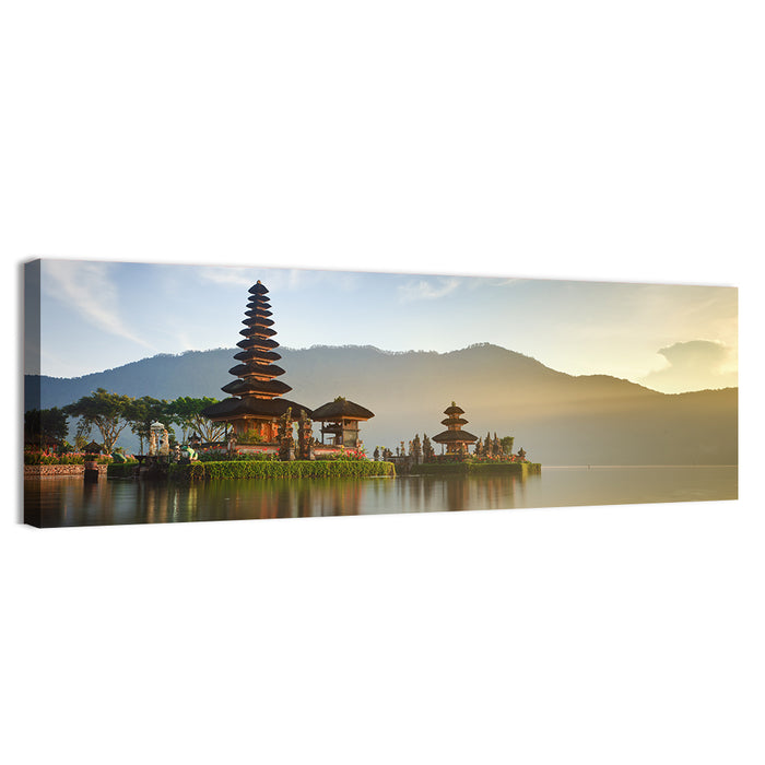 Ulun Danu Beratan Temple at Sunrise Wall Art as a canvas print