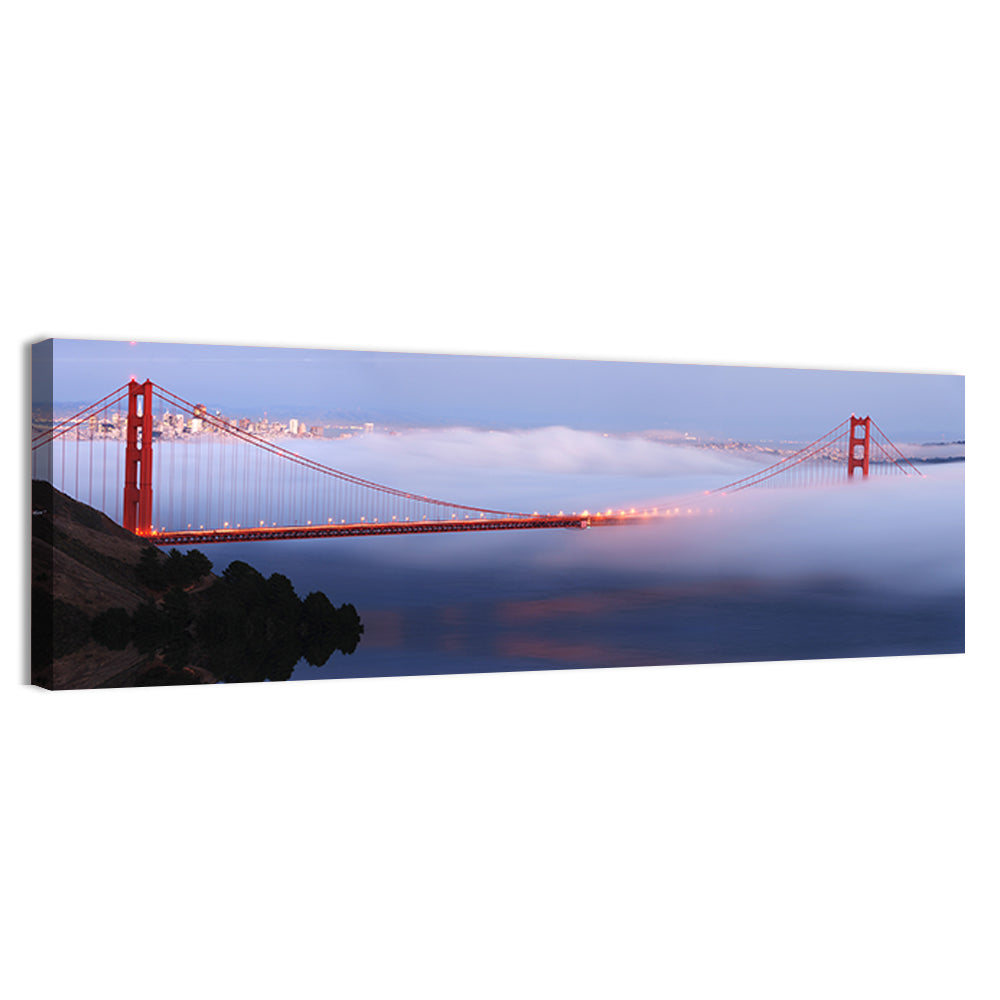 Golden Gate Bridge at Dusk Wall Art, canvas print, panoramic