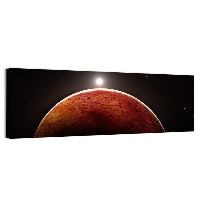 Mars with Moon Wall Art as a canvas print