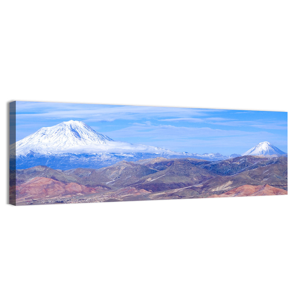 Snow-capped Mount Ararat Wall Art, canvas print, panoramic