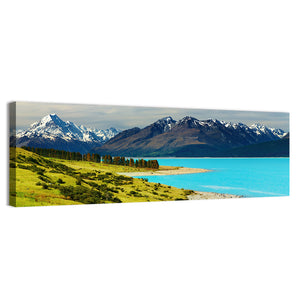 Mount Cook & Pukaki Lake In New Zealand Wall Art