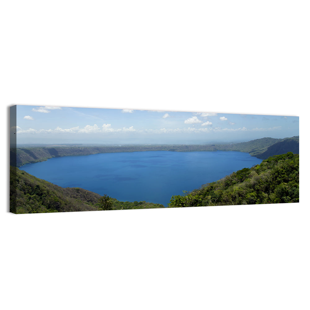 Serene Apoyo Crater Lake Wall Art, canvas print, panoramic