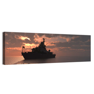 Military Ship In The Sea Wall Art